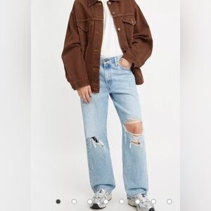 NWT Levi’s Baggy Dad Distressed Women’s Jeans 27 Medium Wash